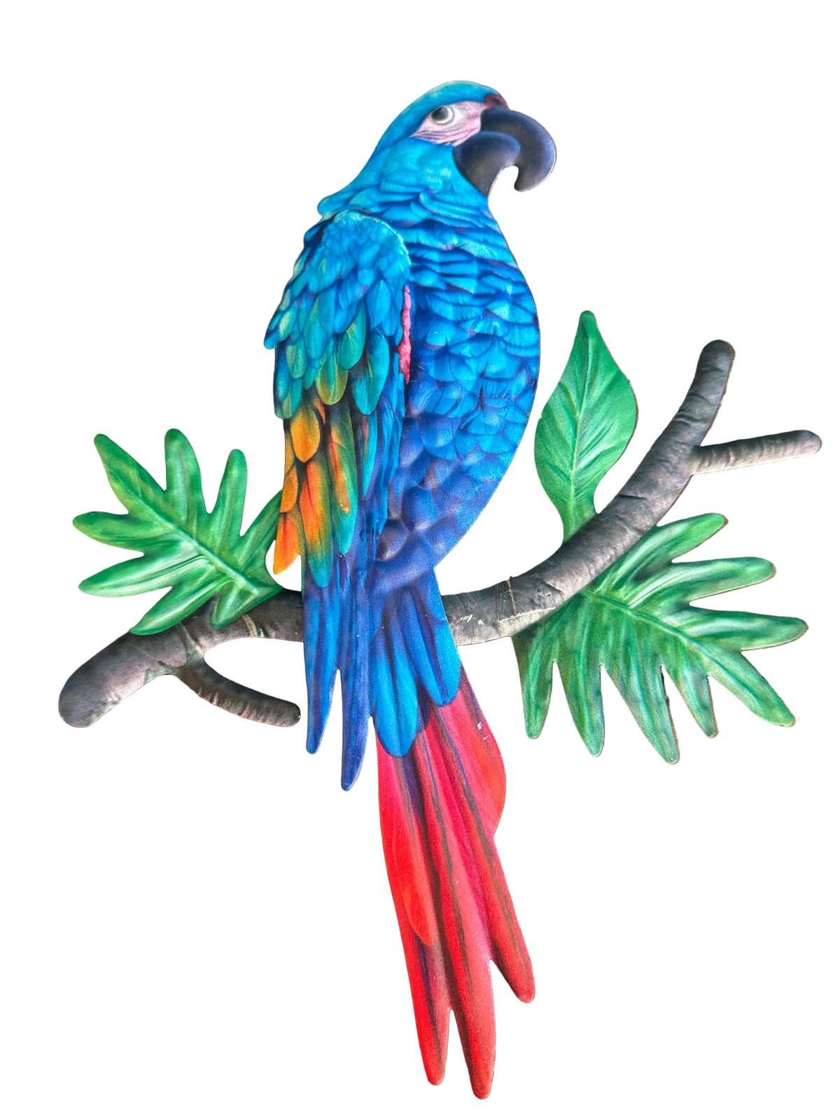 Guacamaya azul en metal