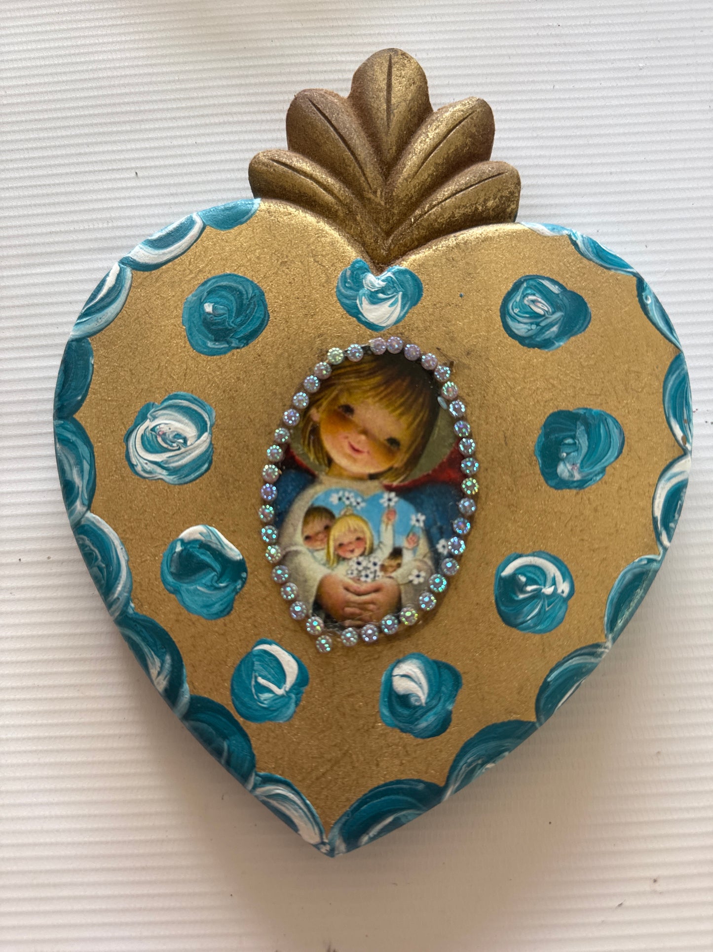 Corazón Madera angel de la guarda