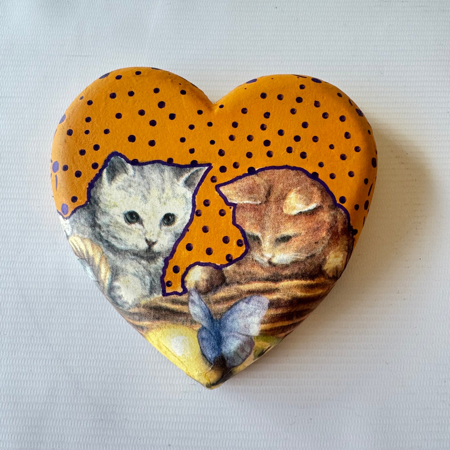 Corazón madera estampado