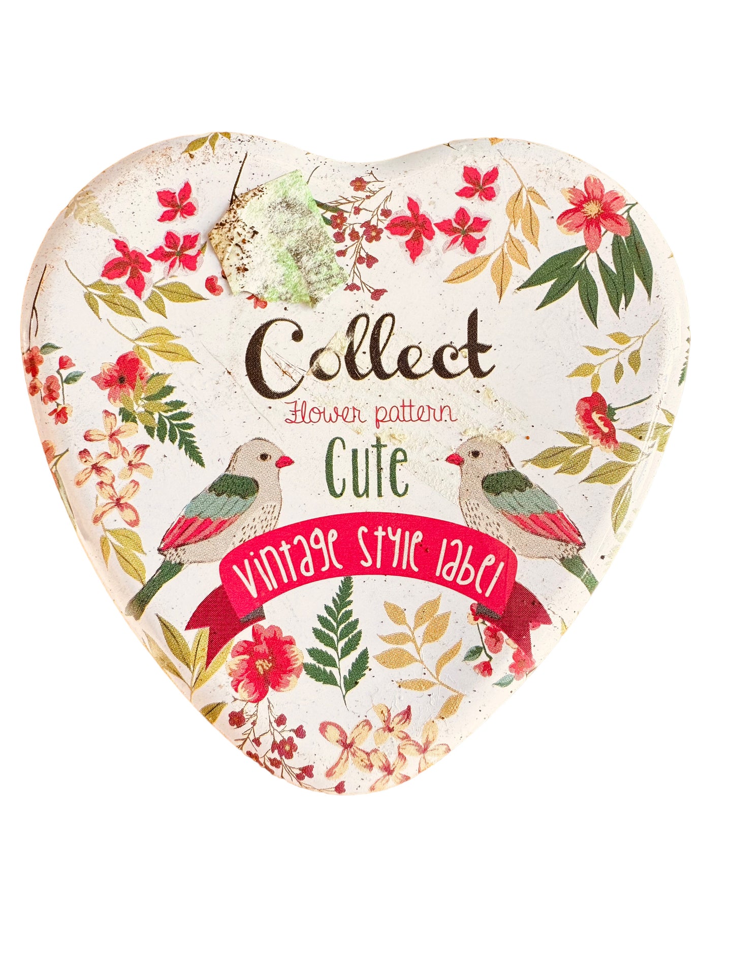 Corazón caja metálica decorada , medida 7 cm x 3/2