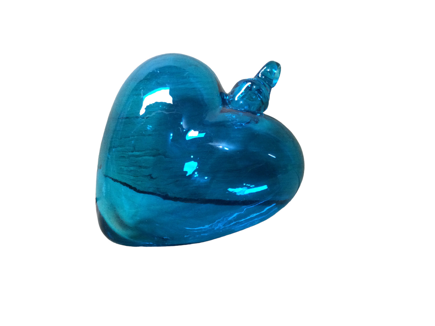 Corazón vidrio soplado pequeño - Azul