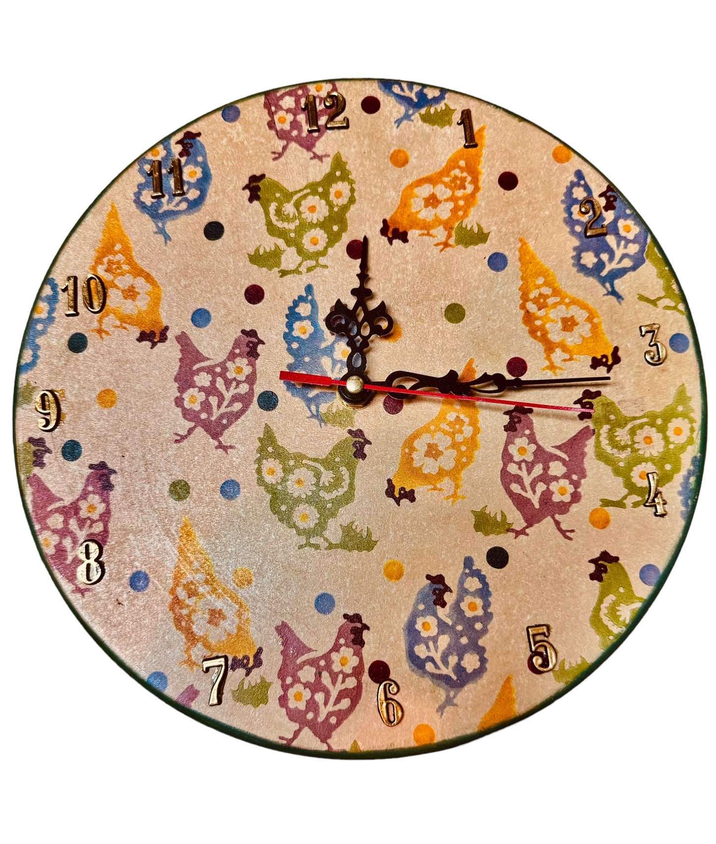 Reloj pared gallinas