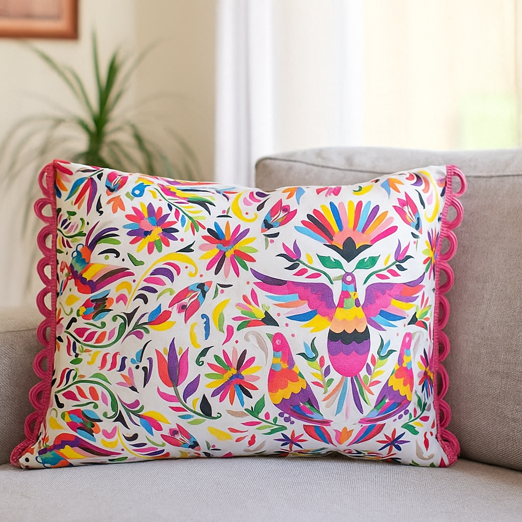 Cojín estampado Otomi