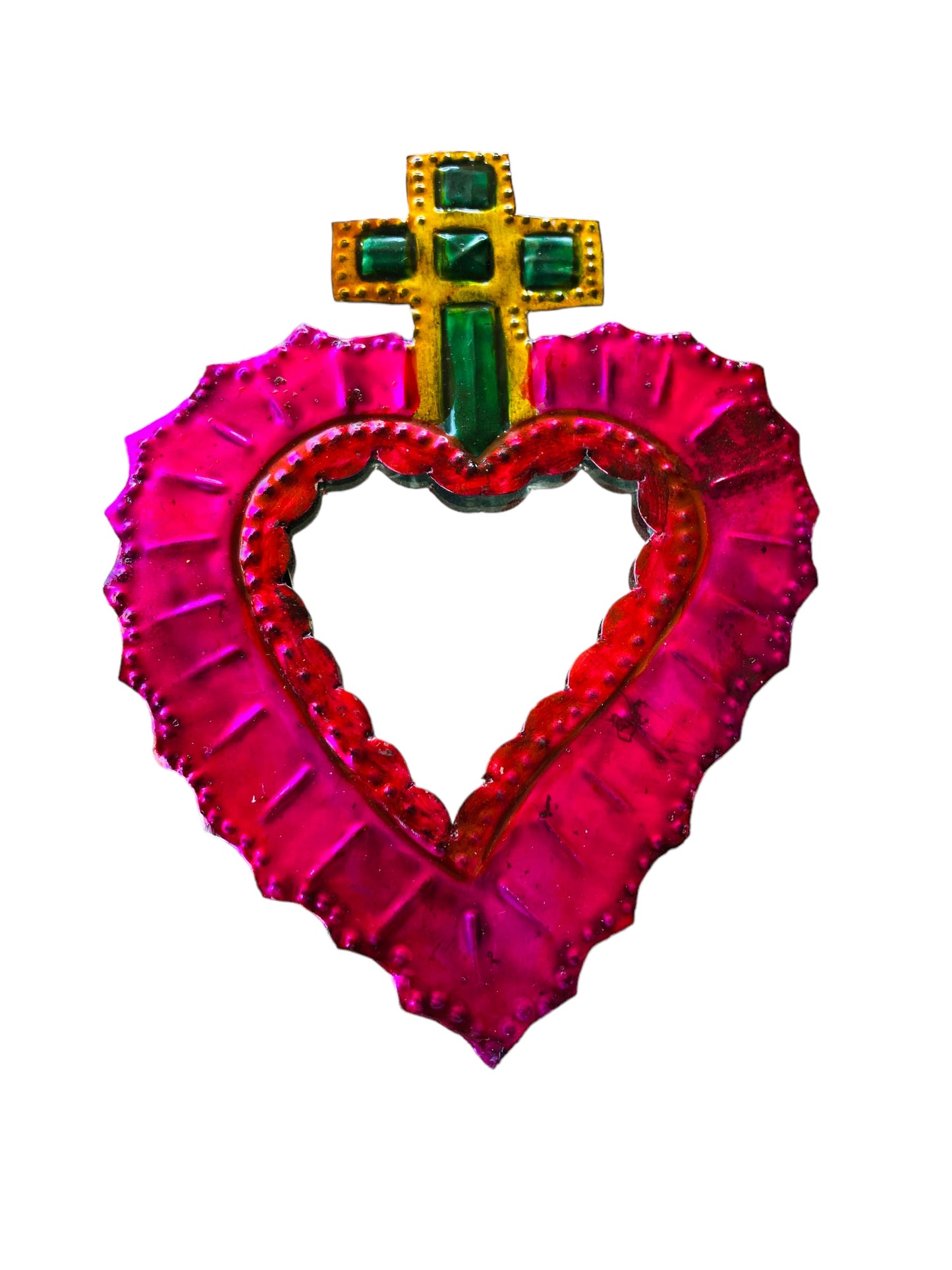 Corazón hojalata cruz