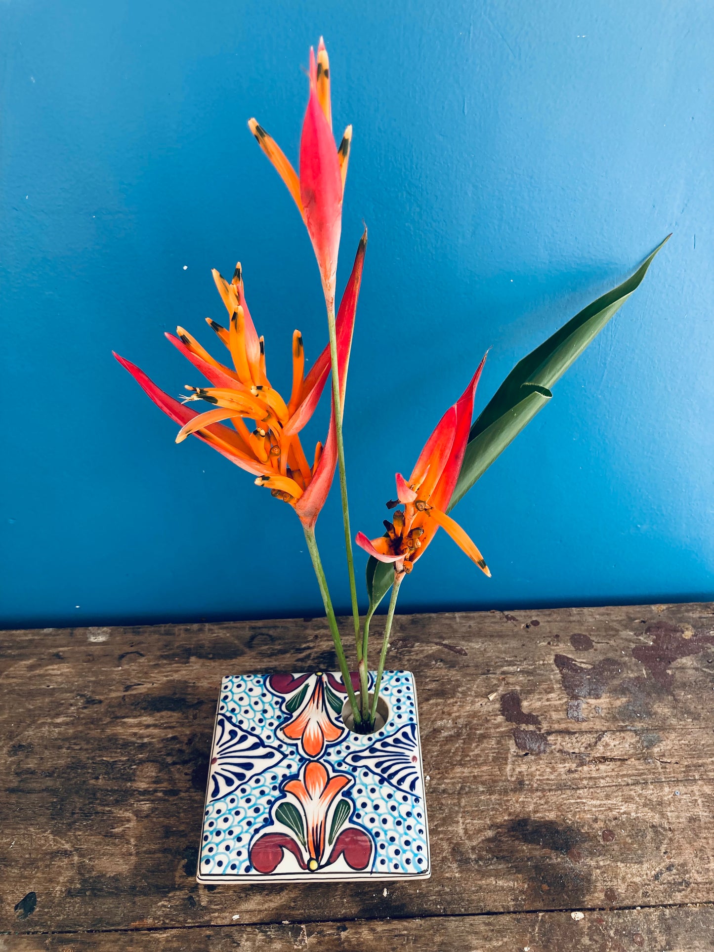 Florero solitario japonés redondo