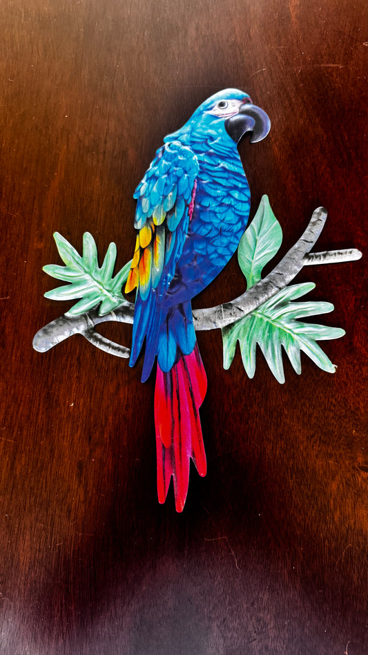 Aves Loro metal pared