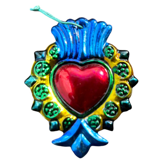 Corazón hojalata rojo centro