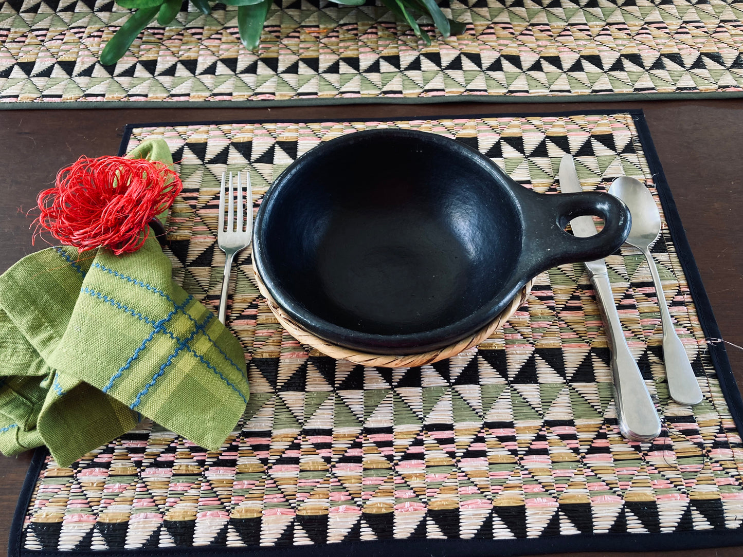 Juego Camino de mesa y individuales estera