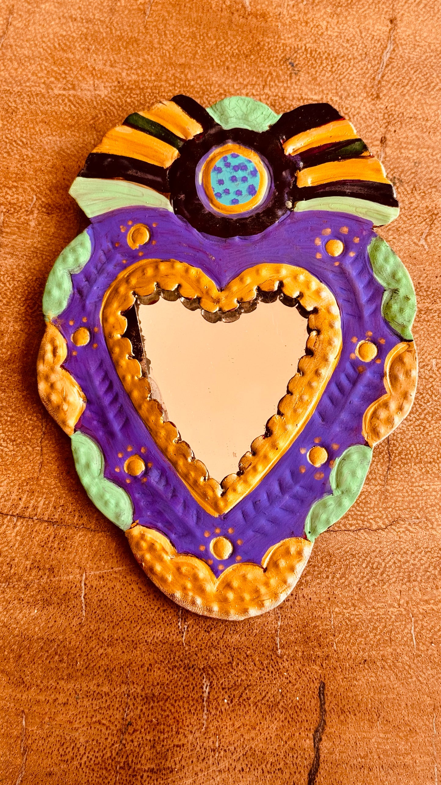 Corazón hojalata con espejo