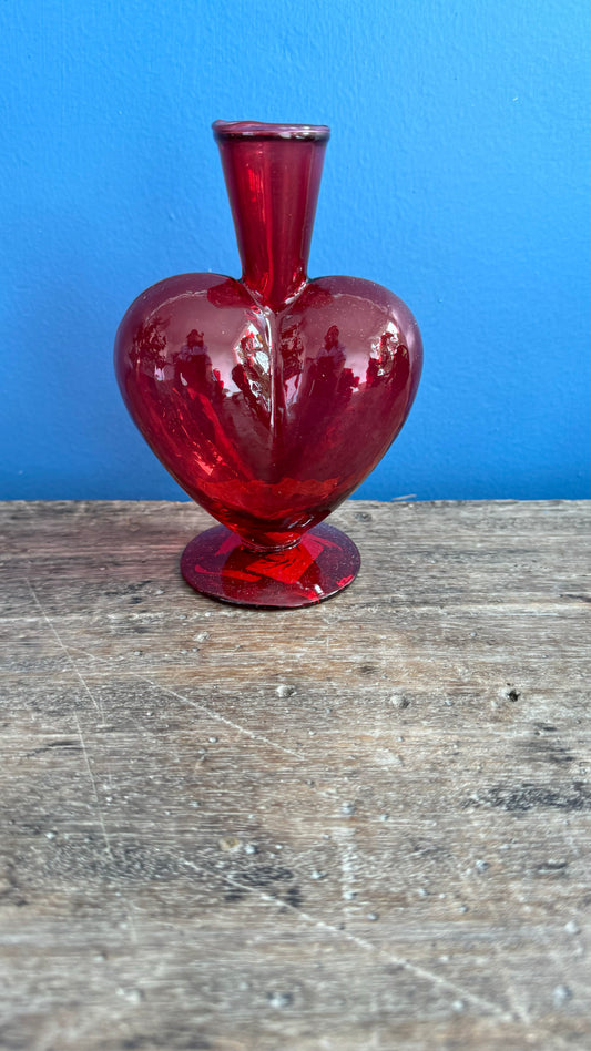 Florero corazón vidrio pequeño
