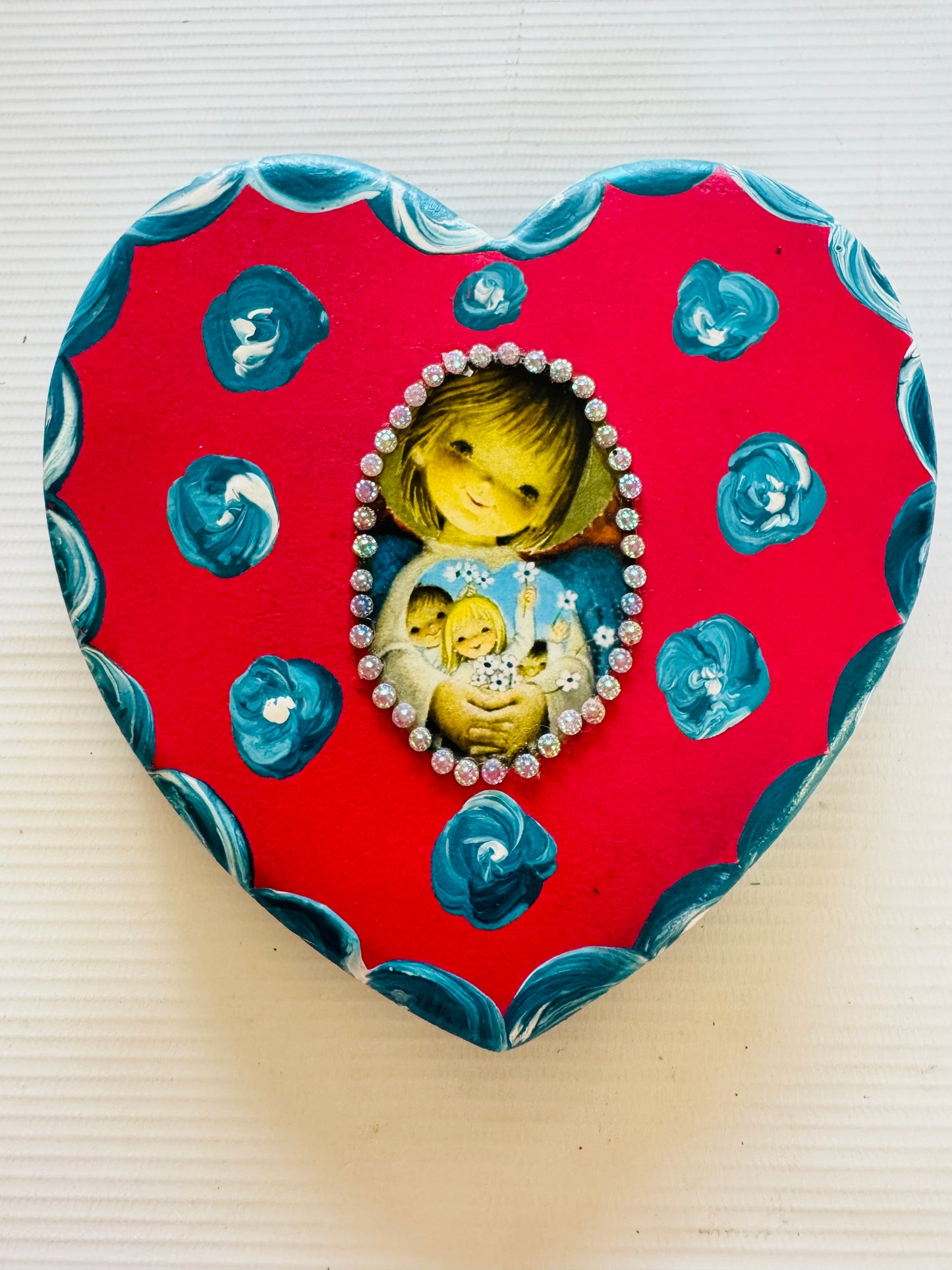 Corazon madera ángel de la guarda