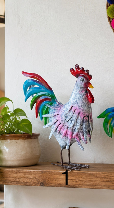 Gallo en metal
