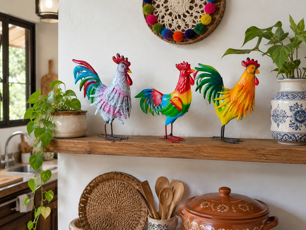 Gallo en metal