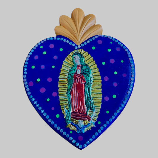Corazón decoracion moño virgen Guadalupe