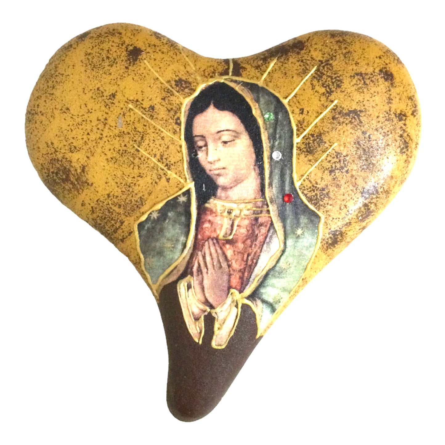 Virgen Guadalupe corazón cerámica