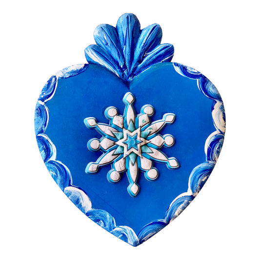 Corazón decoración madera con moño