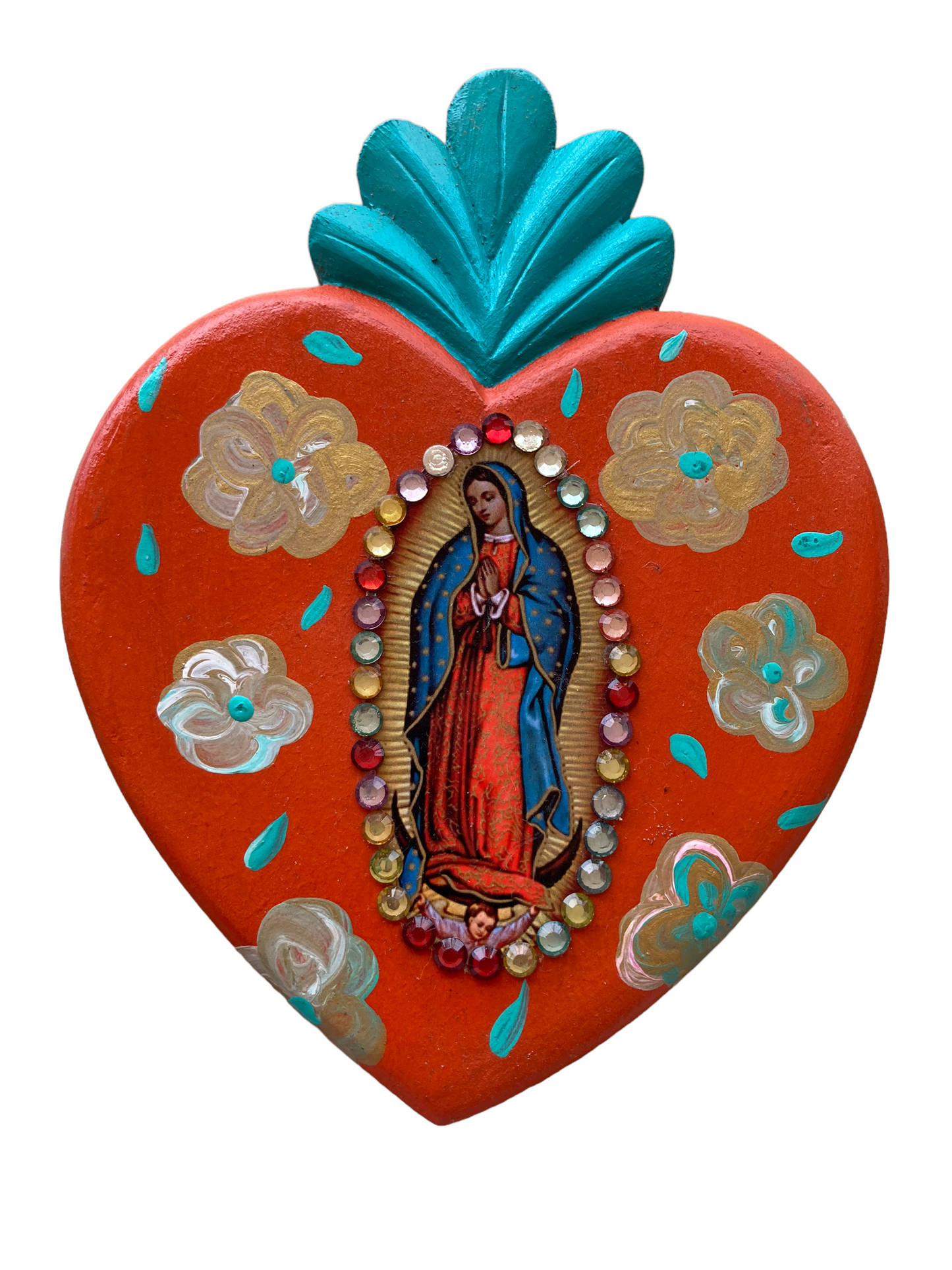 Corazón decoración madera con moño