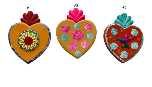 Corazón decoración madera con moño