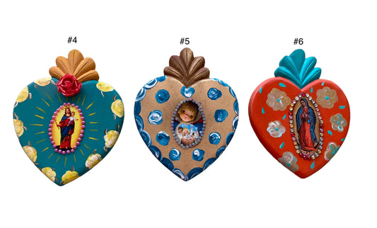 Corazón decoración madera con moño