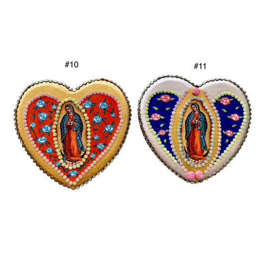 Corazón decoración madera sin moño virgen Guadalupe